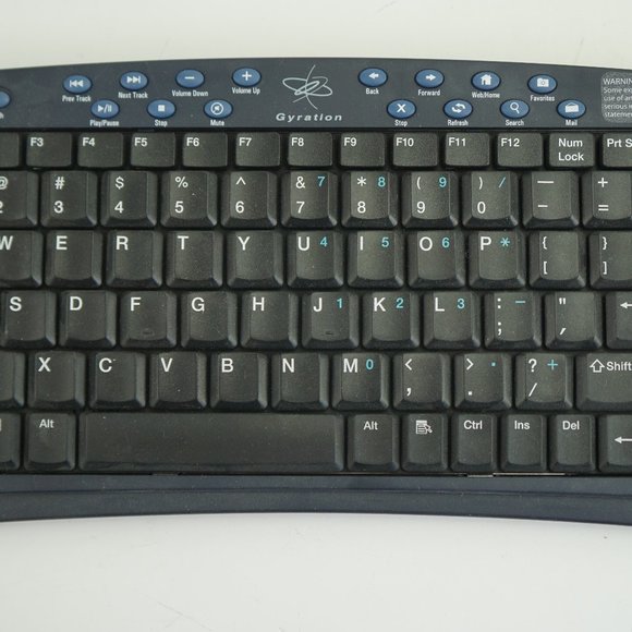 Gyration Black/Blue Wireless Keyboard GP120 Mouse & RF Receiver Plus Adaptor - Picture 3 of 9